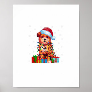 Zuchon Hond Lelijke Xmas Lights Santa Hat Zuchon H Poster