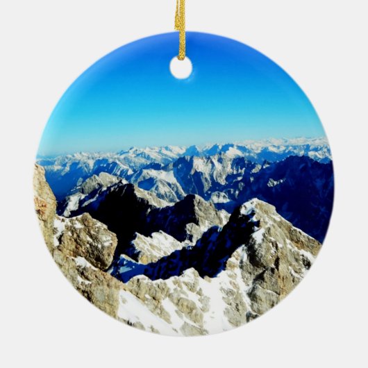 Zugspitze Duitsland Alps Keramisch Ornament (Achterkant)