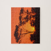 Zuid-Afrika. Afrikaanse zonsondergang. Legpuzzel (Verticaal)