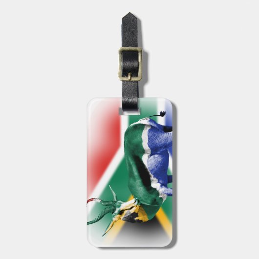 Zuid-Afrika Bagagelabel van de Vlag van Springbuck (Voorkant verticaal)