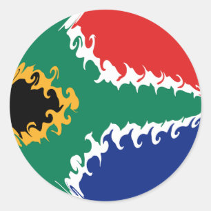 Zuid-Afrika - Gnarly Flag Ronde Sticker