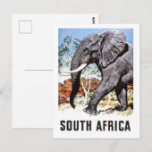 Zuid-Afrika, grote olifant, vintage reisbriefkaart Briefkaart (Voorkant / Achterkant)