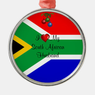 Zuid-Afrika: Ik hou van mijn Zuid-Afrikaanse echtg Metalen Ornament