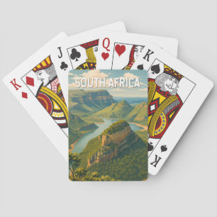 Zuid-Afrika Illustratie Reis Kunst Vintage Pokerkaarten