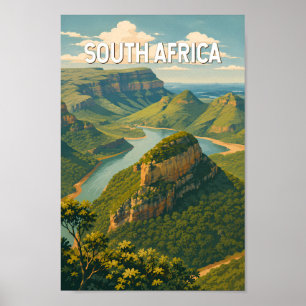 Zuid-Afrika Illustratie Reis Kunst Vintage Poster