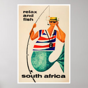Zuid-Afrika Kunst Afrikaanse Reisposter Vissen Poster
