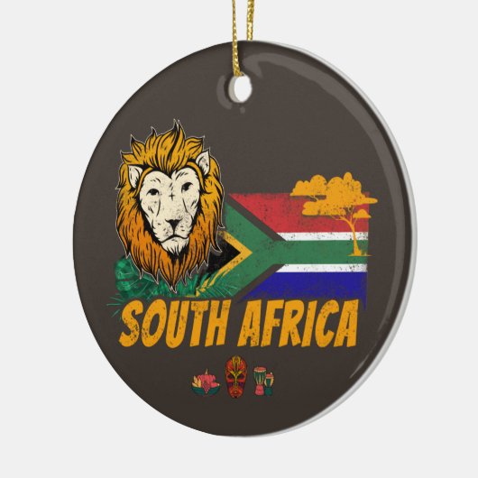 Zuid-Afrika  Leeuwenvlag Safari Souvenir Keramisch Ornament (Links)