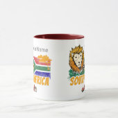 Zuid-Afrika  Leeuwenvlag Safari Souvenir Mok (Midden)