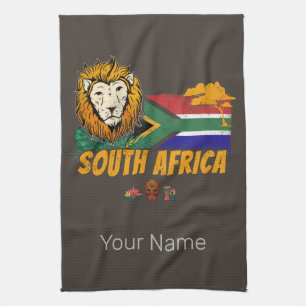 Zuid-Afrika Leeuwenvlag Safari Souvenir Theedoek