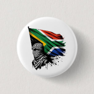 ZUID-AFRIKA MET PALESTINA RONDE BUTTON 3,2 CM