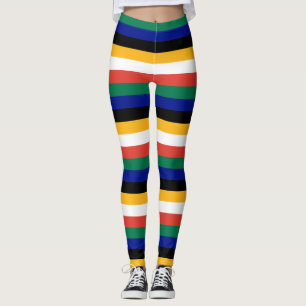 Zuid-Afrika Nationale vlag Kleuren gestript Leggings