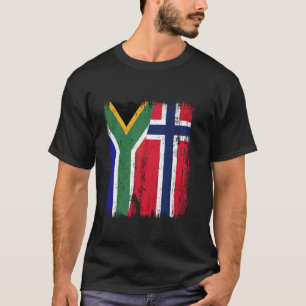 Zuid-Afrika Noorwegen Half Vlag Zuid-Afrikaanse No T-shirt