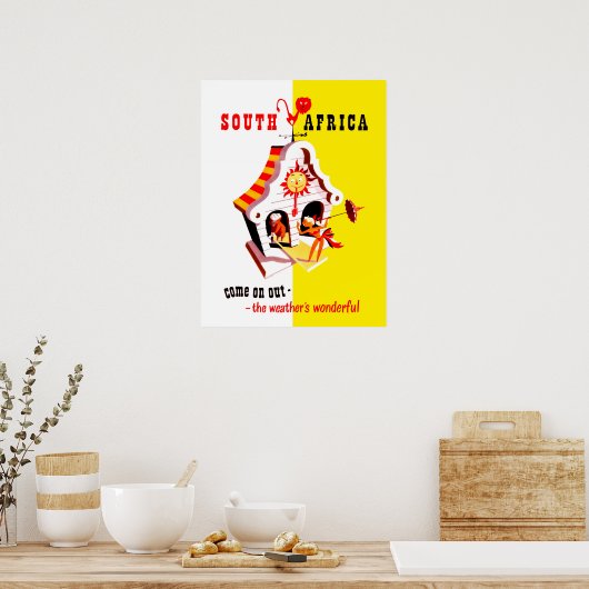 Zuid-Afrika, prachtige weerwijzer, Poster (Keuken)