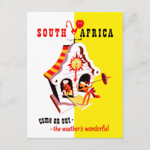 Zuid-Afrika, prachtige weerwijzer, vintage Briefkaart
