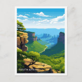Zuid-Afrika Reizen Illustratie Briefkaart (Voorkant)
