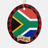 Zuid-Afrika, Rode buffels en Afrikaanse vlag Keramisch Ornament (Links)