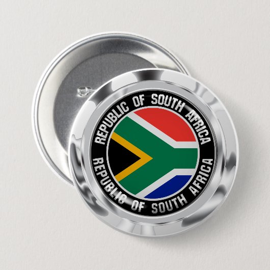 Zuid-Afrika Ronde Embleem Button 7,6 Cm (Voorkant /achterkant)