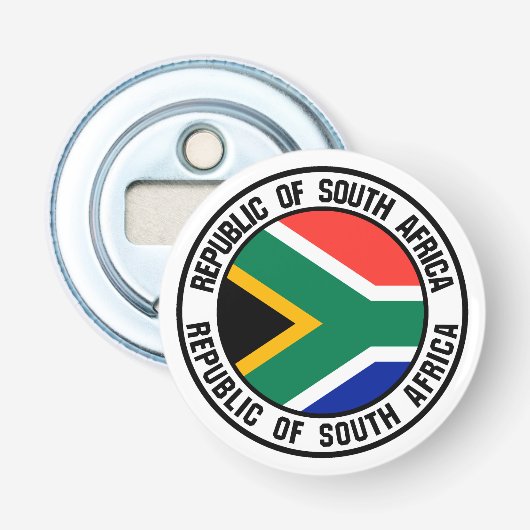 Zuid-Afrika Ronde Embleem Button Flesopener (Voorkant)