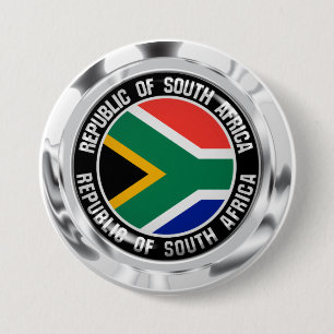 Zuid-Afrika Ronde Embleem Ronde Button 7,6 Cm