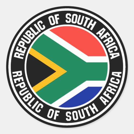 Zuid-Afrika Ronde Embleem Sticker (Voorkant)