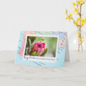 Zuid-Afrika Roze Koning Protea Bloemen Embleem op Kaart (Gele Bloem)