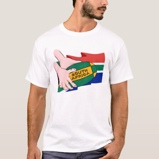 Zuid-Afrika rugbyvlag T-shirt (Voorkant)