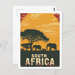 Zuid-Afrika Safari Vintage Beroemde Reisplaats Briefkaart