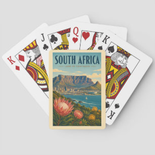 Zuid-Afrika Tafelberg Illustratie Reizen Pokerkaarten