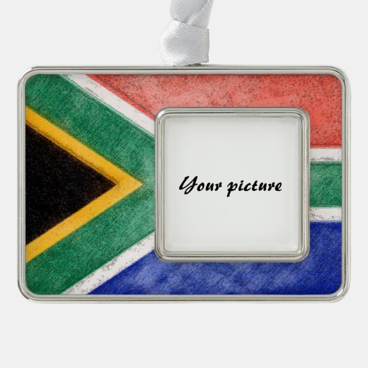 Zuid-Afrika Verzilverd Kader Ornament (Voorkant)