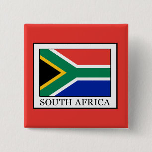 Zuid-Afrika Vierkante Button 5,1 Cm