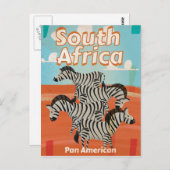 Zuid-Afrika Vintage Travel Poster Briefkaart (Voorkant / Achterkant)