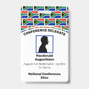 ZUID-AFRIKA VLAG Aangepaste Logo Foto ID Naam Badge