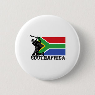 Zuid-Afrika Vlag Cricket Speler Tsman Sportteam Ronde Button 5,7 Cm
