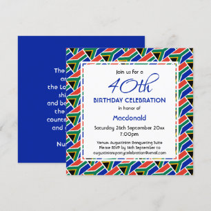 ZUID-AFRIKA VLAG Custom Birthday Celebration Kaart