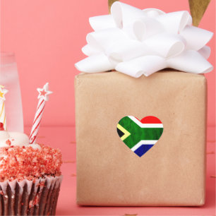 Zuid-Afrika Vlag: Dynamisch Spiraal Motief Hart Sticker