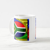 Zuid-Afrika Vlag: Dynamisch Spiraal Motief Koffiemok (Voorkant links)