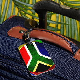 Zuid-Afrika Vlag: Dynamisch Wervelend Motief Bagagelabel