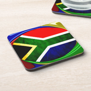 Zuid-Afrika Vlag: Dynamisch Wervelend Motief Onderzetter