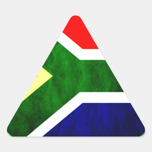Zuid-Afrika Vlag: Dynamisch wervelmotief Driehoek Sticker (Voorkant)