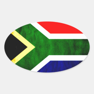 Zuid-Afrika Vlag: Dynamisch wervelmotief Ovale Sticker