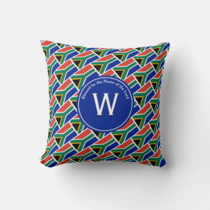 ZUID-AFRIKA-VLAG Gepersonaliseerd Monogram-scripts Kussen