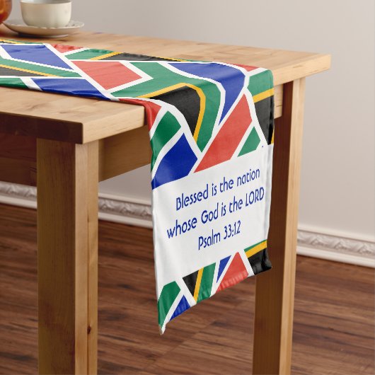 ZUID-AFRIKA Vlag Gepersonaliseerd Schrift Korte Tafelloper (Voorbeeld)