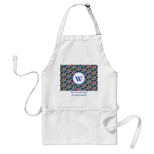 ZUID-AFRIKA-vlag Gepersonaliseerd ScriptMONOGRAM Standaard Schort (Voorkant)