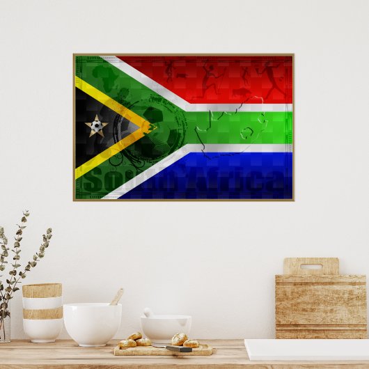 Zuid-Afrika vlag Grote Marokkaanse Poster (Keuken)