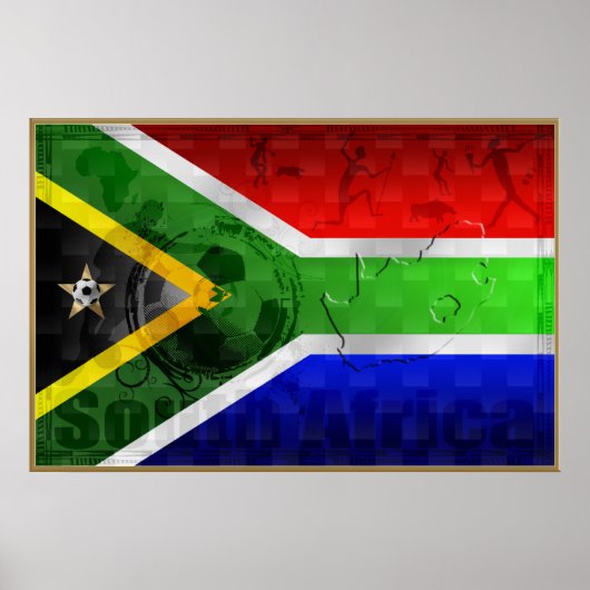 Zuid-Afrika vlag Grote Marokkaanse Poster (Voorkant)