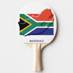 ZUID-AFRIKA VLAG & KAART Gepersonaliseerd Tafeltennisbatje