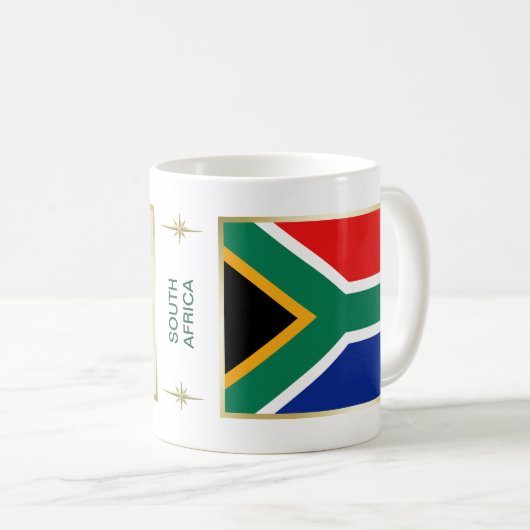 Zuid-Afrika Vlag + Kaart Mok (Voorkant rechts)