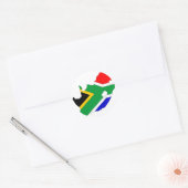Zuid-Afrika vlag kaart Ronde Sticker (Envelop)