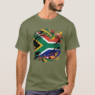 Zuid-Afrika Vlag Kwaststreek Wilde Dieren T-shirt
