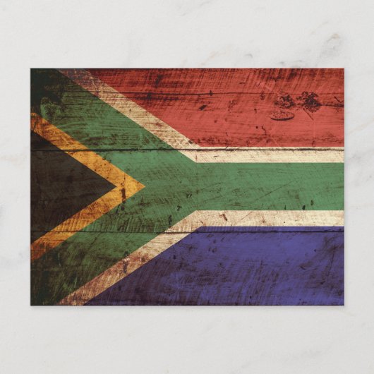 Zuid-Afrika Vlag op oude houten graan Briefkaart (Voorkant)